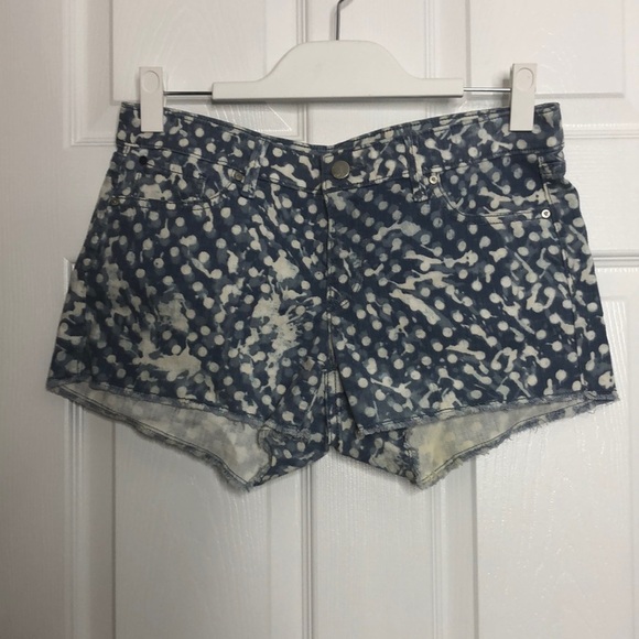 Gap Shorts Blue White Bleach Splatter Shorts Cut Offs 27 - Picture 1 of 6
